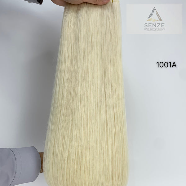 100% Virgin Remy Genius Weft 14",18",22" - Light Blonde & Ash Shades #7-#12S | Senze Hair