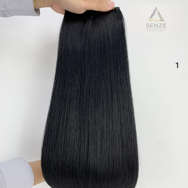 100% Virgin Cuticle Remy Genius Weft 14",18",22" - Natural Dark & Brown #1-#5 | Senze Hair