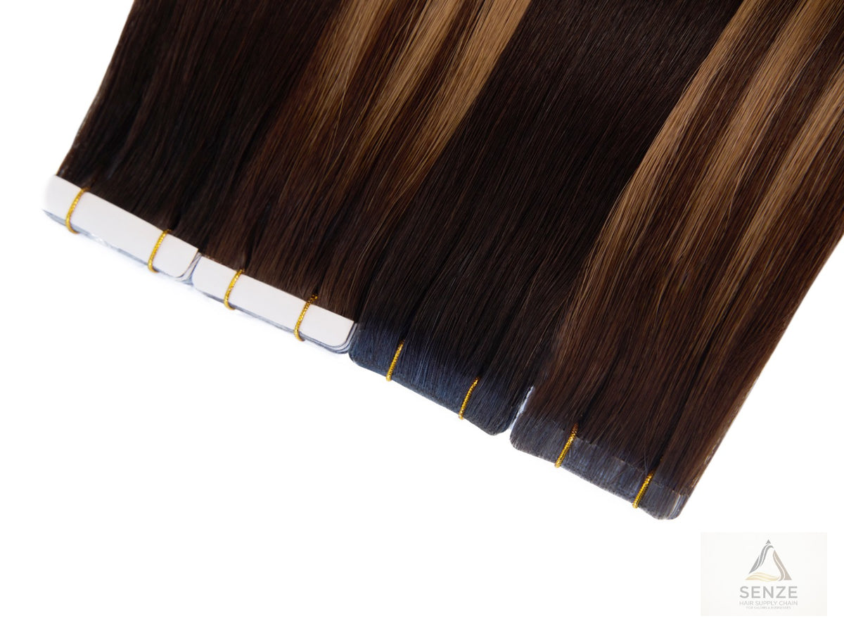 Injected Tape-in Hair Extensions - Piano & Highlight Shades | Senze Hair