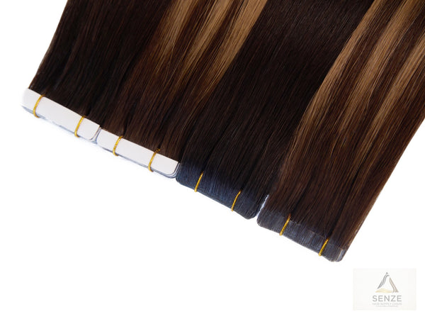 Injected Tape-in Hair Extensions - Piano & Highlight Shades | Senze Hair