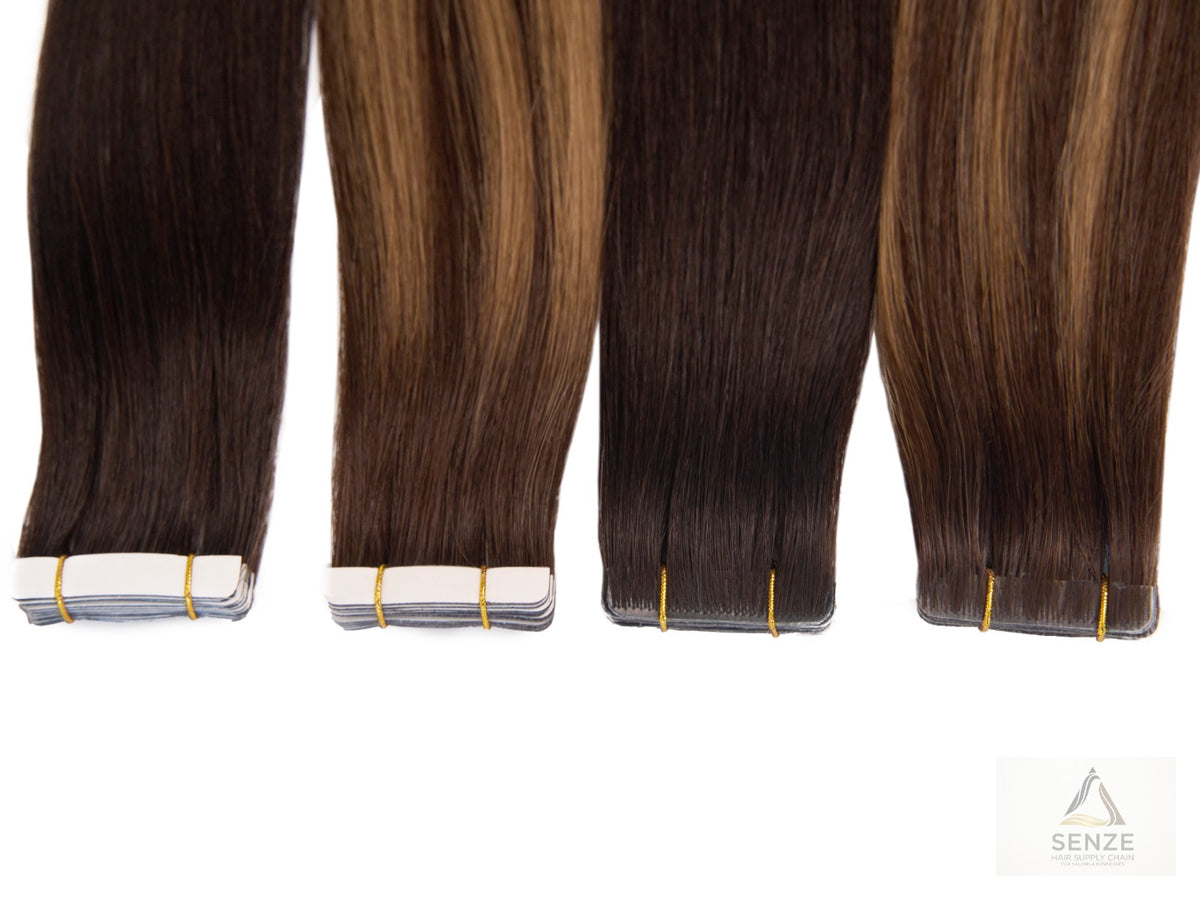 Injected Tape-in Hair Extensions - Piano & Highlight Shades | Senze Hair