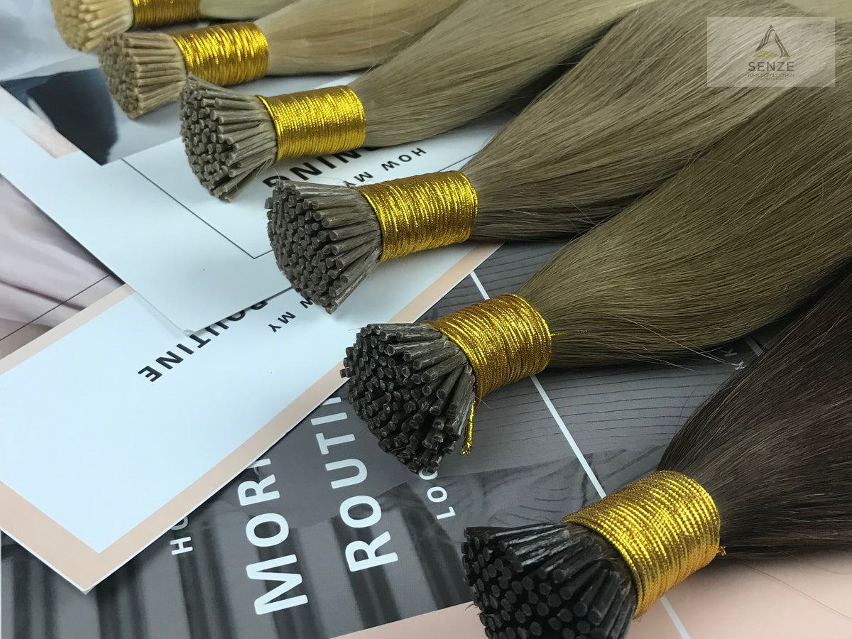 100% Virgin Remy I-Tip Hair Extensions - Light Blonde & Ash Shades | Senze Hair