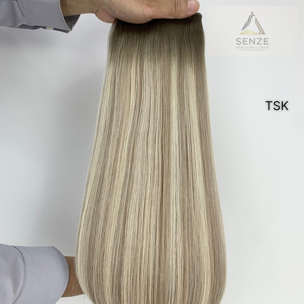 100% Virgin Remy Genius Weft 14",18",22" - Balayage & Ombre T-Colors | Senze Hair