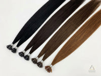 100% Virgin Cuticle Remy V-Tip Hair Extensions - Natural Dark & Brown | Senze Hair
