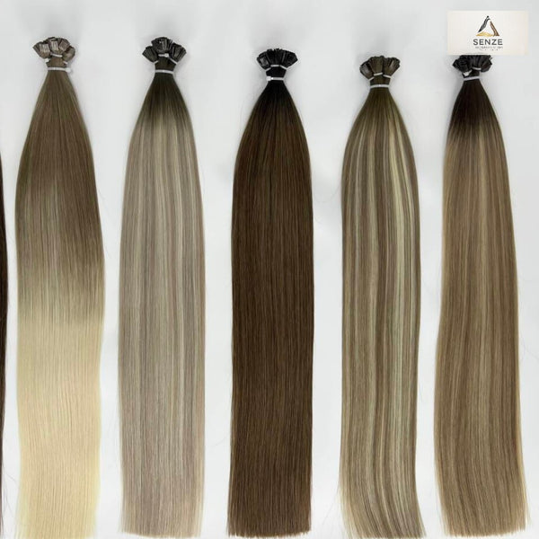 100% Virgin Remy Flat Tip Extensions - Balayage & Ombre T-Colors | Senze Hair