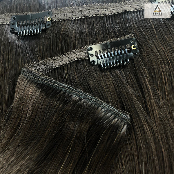 100% Virgin Remy Seamless Clip-in Extensions 18",22" - Dark & Brown #1-#5 | Senze Hair