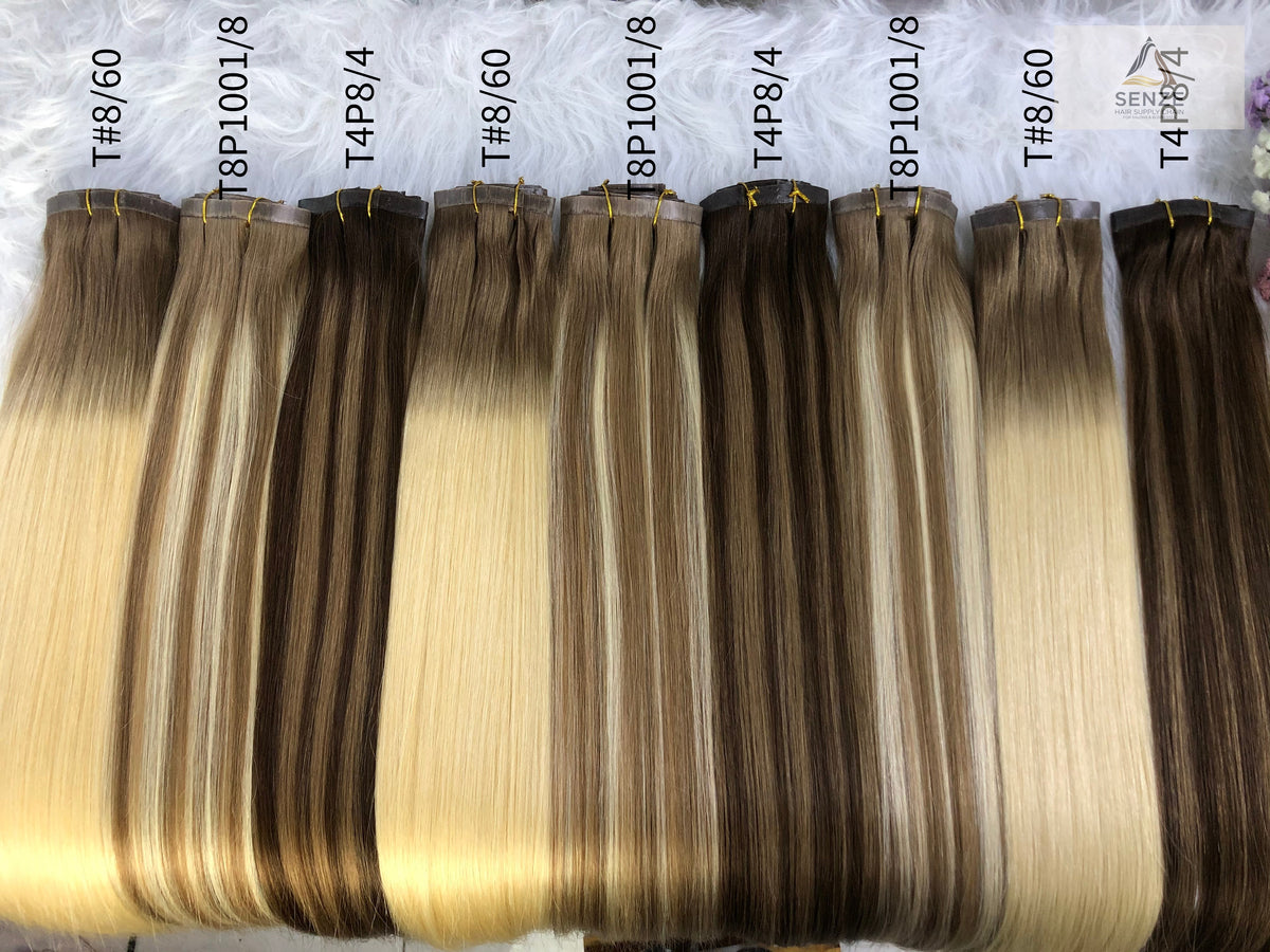 100% Virgin Remy Seamless Clip-in Extensions 18",22" - Balayage & Ombre T-Colors | Senze Hair