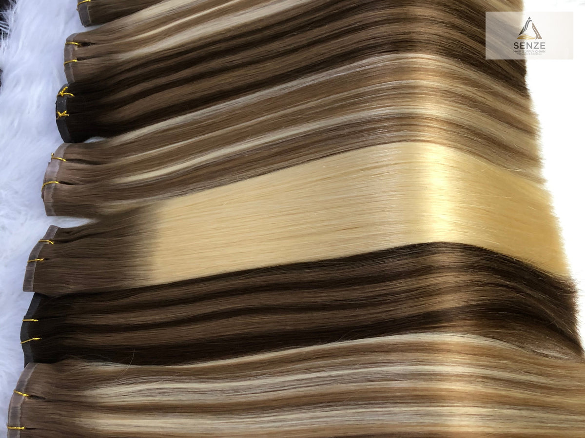 100% Virgin Remy Seamless Clip-in Extensions 18",22" - Balayage & Ombre T-Colors | Senze Hair