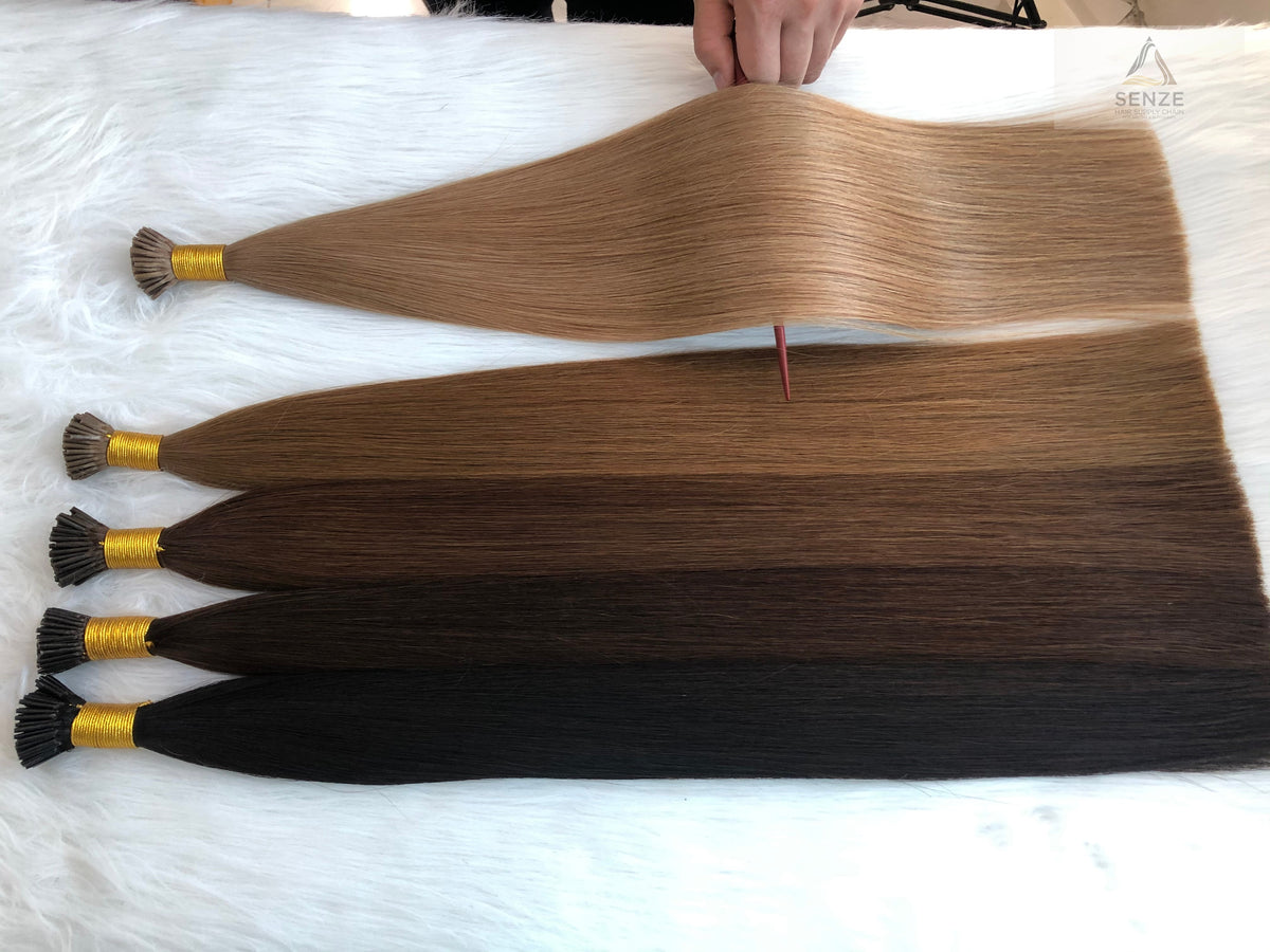 100% Virgin Cuticle Remy I-Tip Hair Extensions - Natural Dark & Brown | Senze Hair