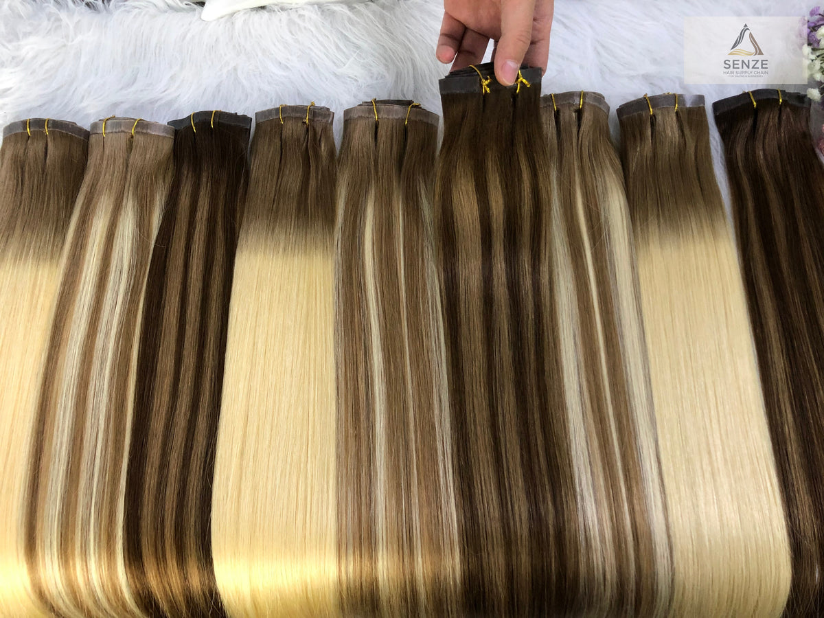 100% Virgin Remy Seamless Clip-in Extensions 18",22" - Balayage & Ombre T-Colors | Senze Hair