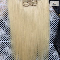 100% Virgin Remy Seamless Clip-in Extensions 18",22" - Light Blonde & Ash #7-#12S | Senze Hair