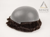 Single Knot Thin Skin Men's Hair System - Durable 0.04mm-0.14mm Poly Base Toupee - 8x10 Natural Human Hair Replacement